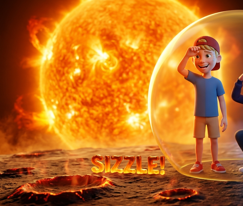 Illustrated adventure page starring the child