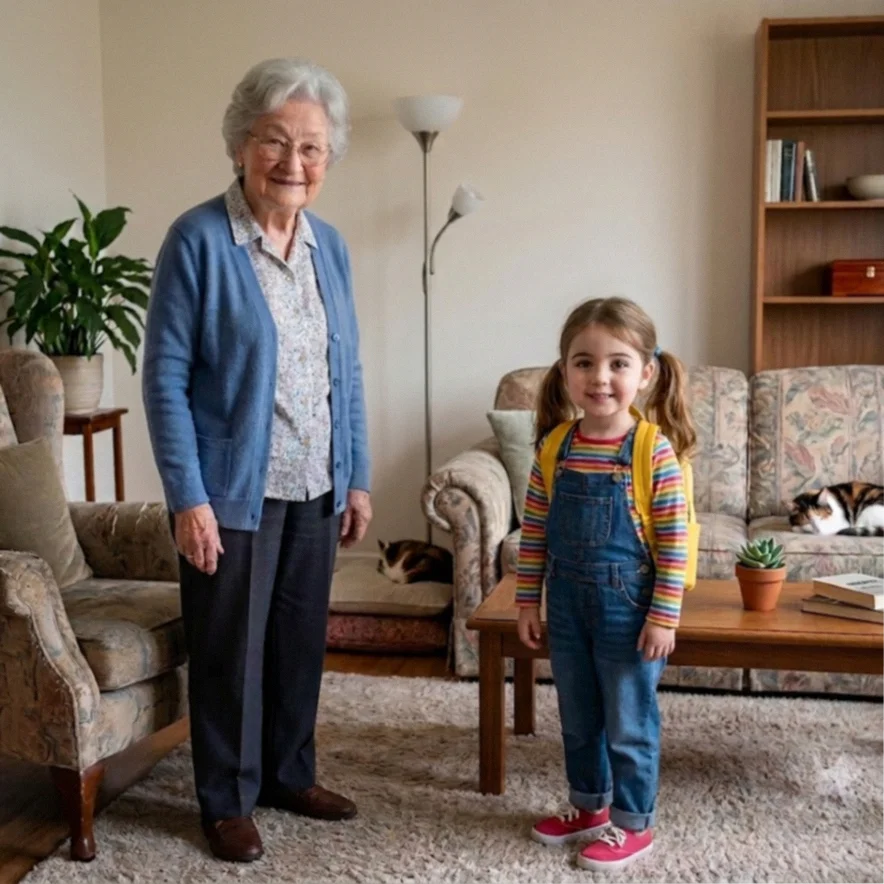 A grandmother and her granddaughter together, the inspiration for a personalized storybook
