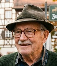 Grandpa illustrated as a storybook character